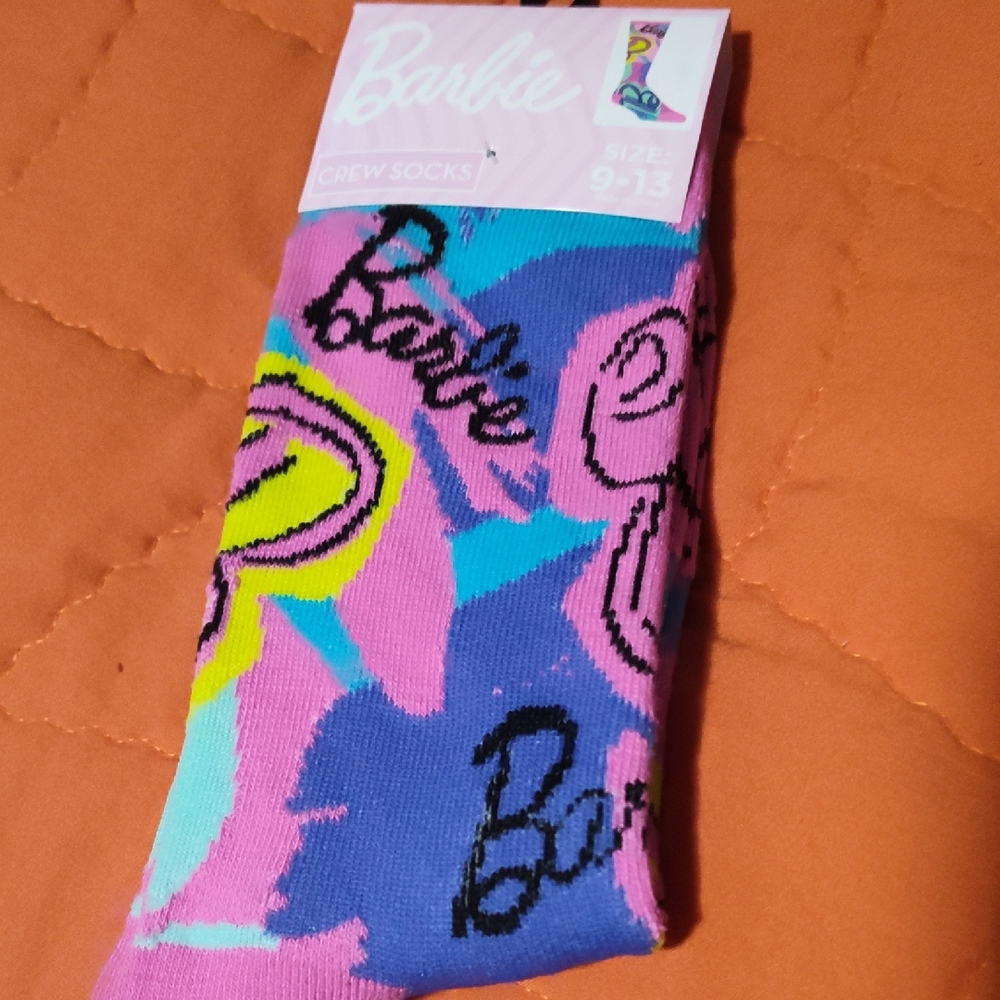 Barbie Crew Socks with Colorful Design